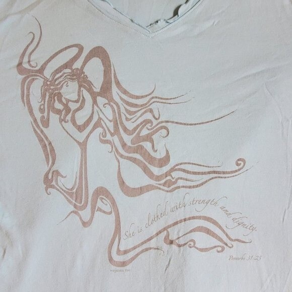 Sun Moda light blue v-neck 3/4 sleeve top sz L - Picture 7 of 16